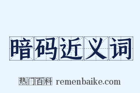 暗码近义词是什么意思的图片